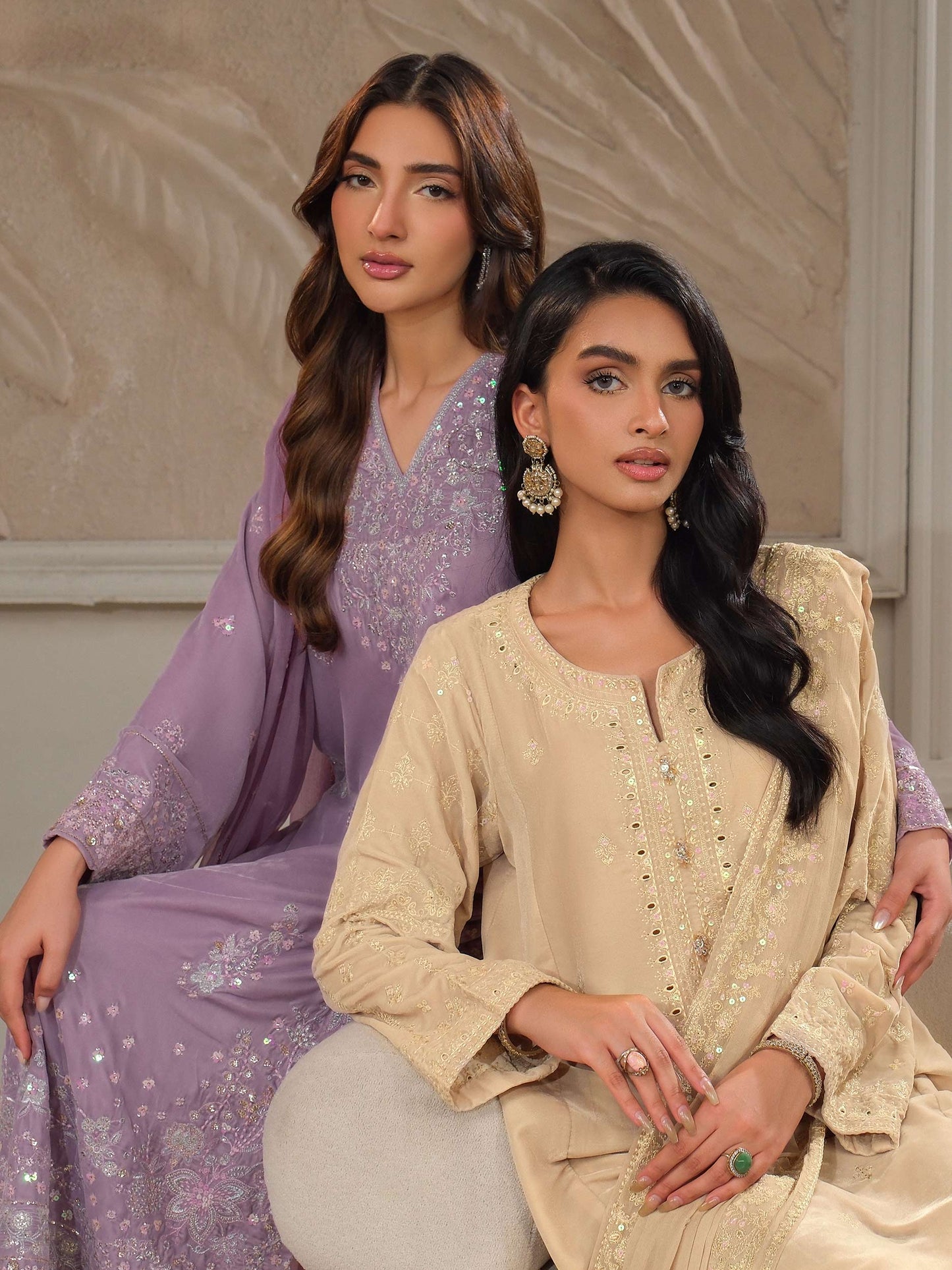 3 Piece Velvet Suit-Embroidered (Unstitched)