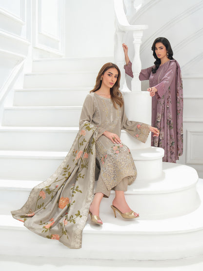 3 Piece Karandi Suit-Embroidered (Unstitched)