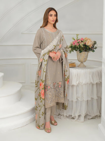 3 Piece Karandi Suit-Embroidered (Unstitched)