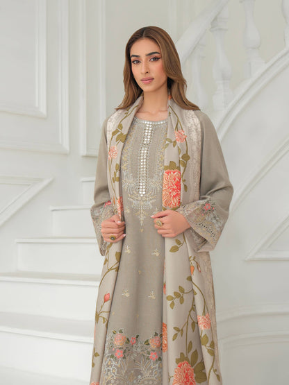 3 Piece Karandi Suit-Embroidered (Unstitched)