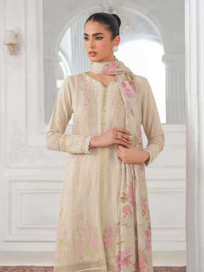 3 Piece Karandi Suit-Embroidered (Unstitched)