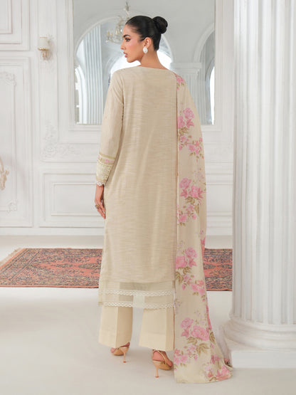 3 Piece Karandi Suit-Embroidered (Unstitched)