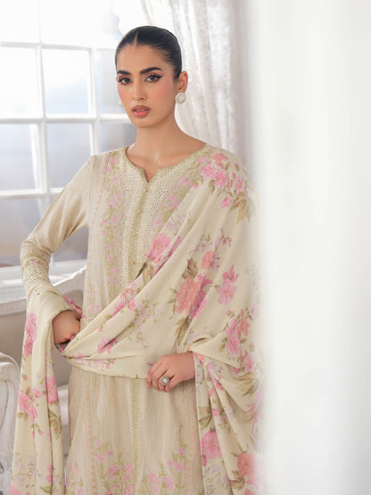 3 Piece Karandi Suit-Embroidered (Unstitched)