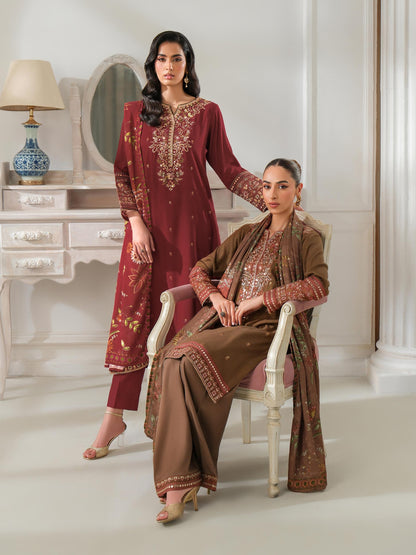 3 Piece Karandi Suit-Embroidered (Unstitched)