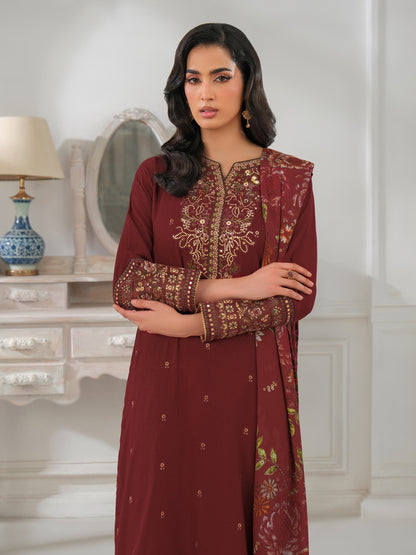 3 Piece Karandi Suit-Embroidered (Unstitched)