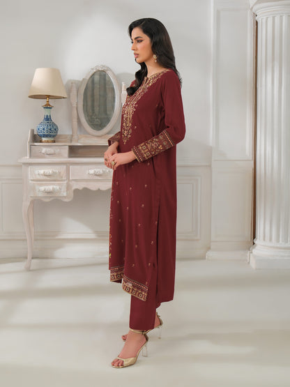 3 Piece Karandi Suit-Embroidered (Unstitched)
