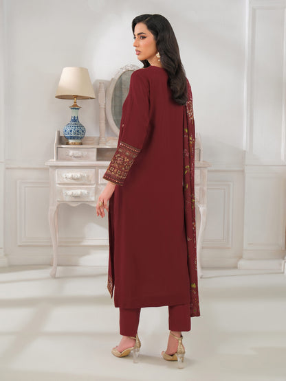 3 Piece Karandi Suit-Embroidered (Unstitched)