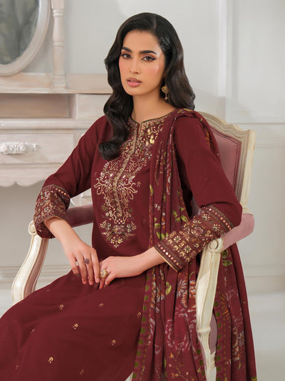 3 Piece Karandi Suit-Embroidered (Unstitched)