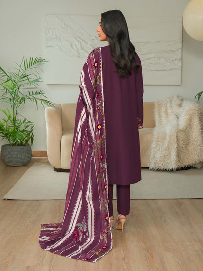 3 Piece Khaddar Suit-Embroidered (Unstitched)