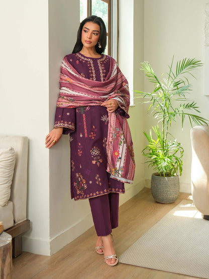 3 Piece Khaddar Suit-Embroidered (Unstitched)