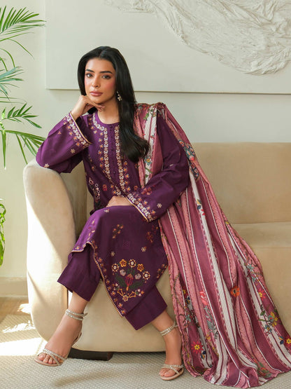 3 Piece Khaddar Suit-Embroidered (Unstitched)