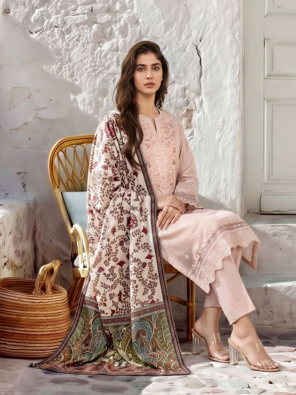 3 Piece Khaddar Suit-Embroidered (Unstitched)
