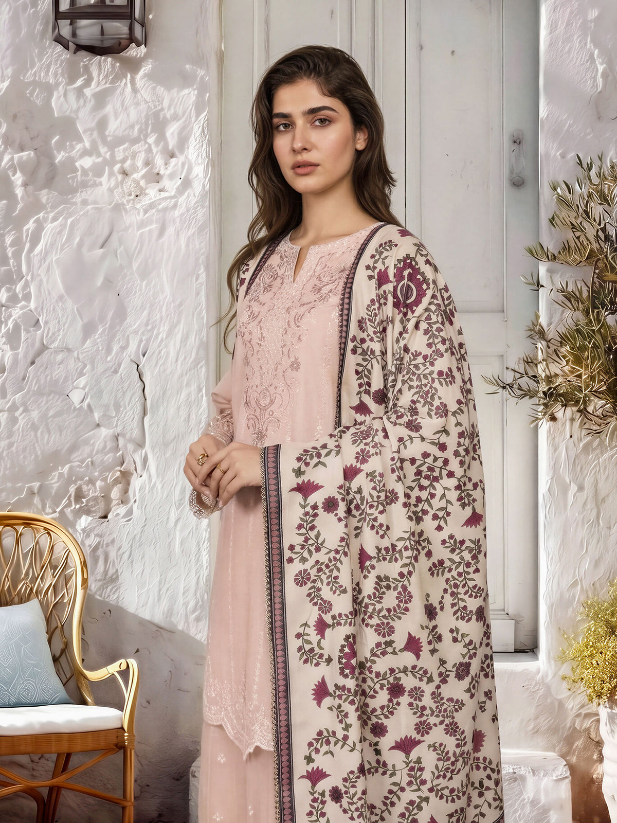 3 Piece Khaddar Suit-Embroidered (Unstitched)