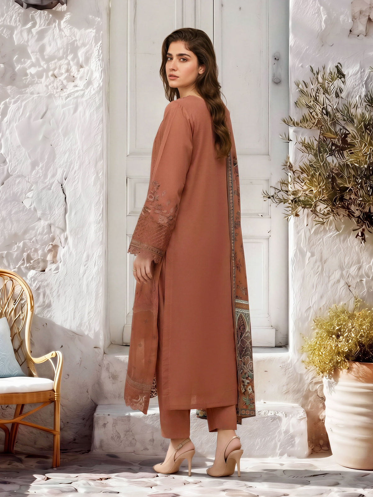 3 Piece Khaddar Suit-Embroidered (Unstitched)