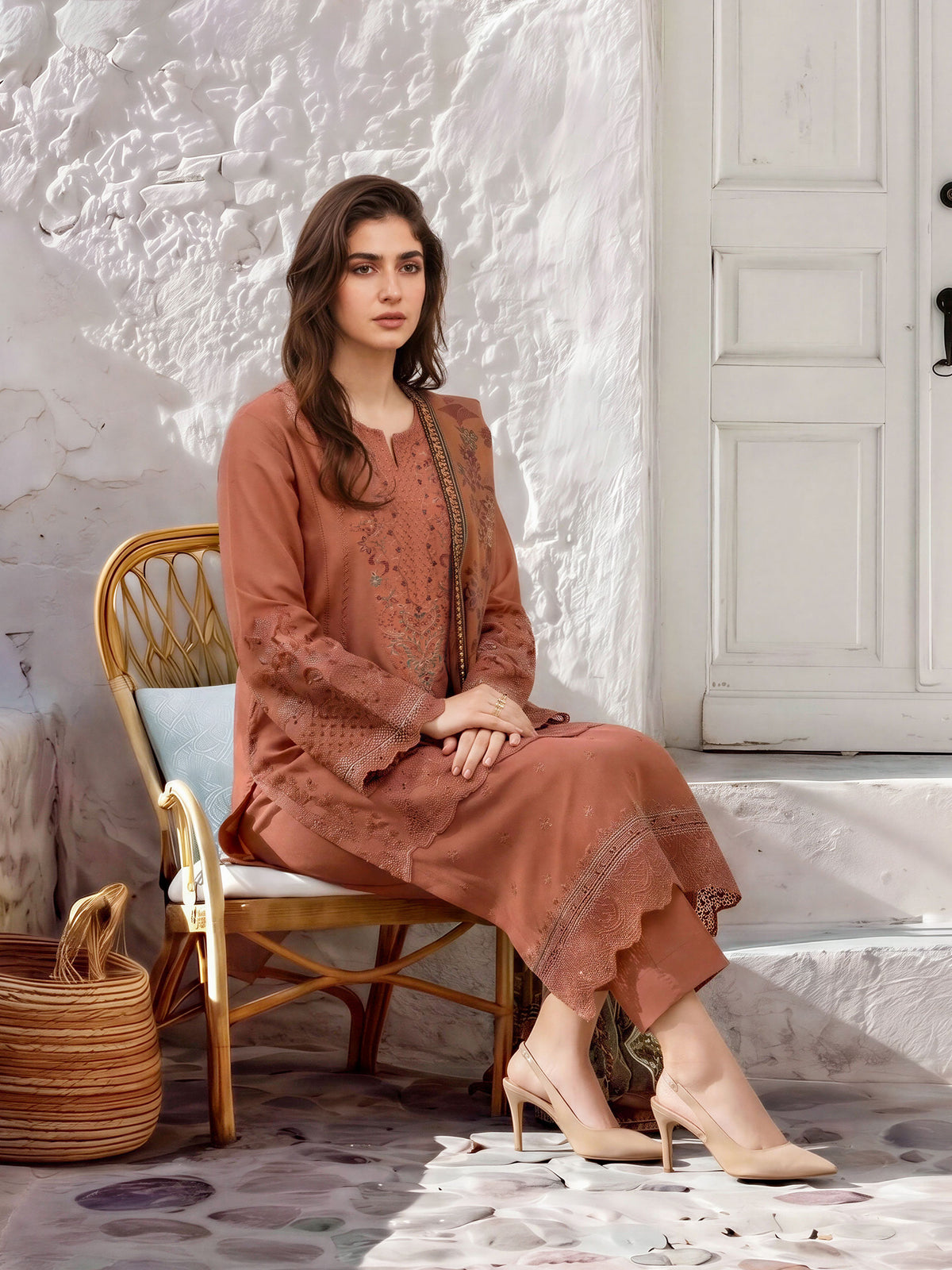 3 Piece Khaddar Suit-Embroidered (Unstitched)