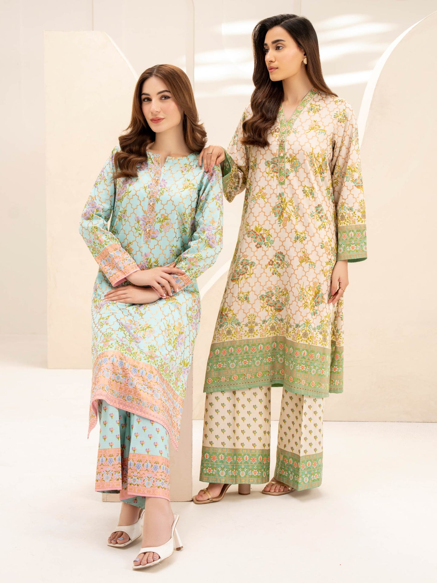 2 Piece Paste Print-Suit (Unstitched)
