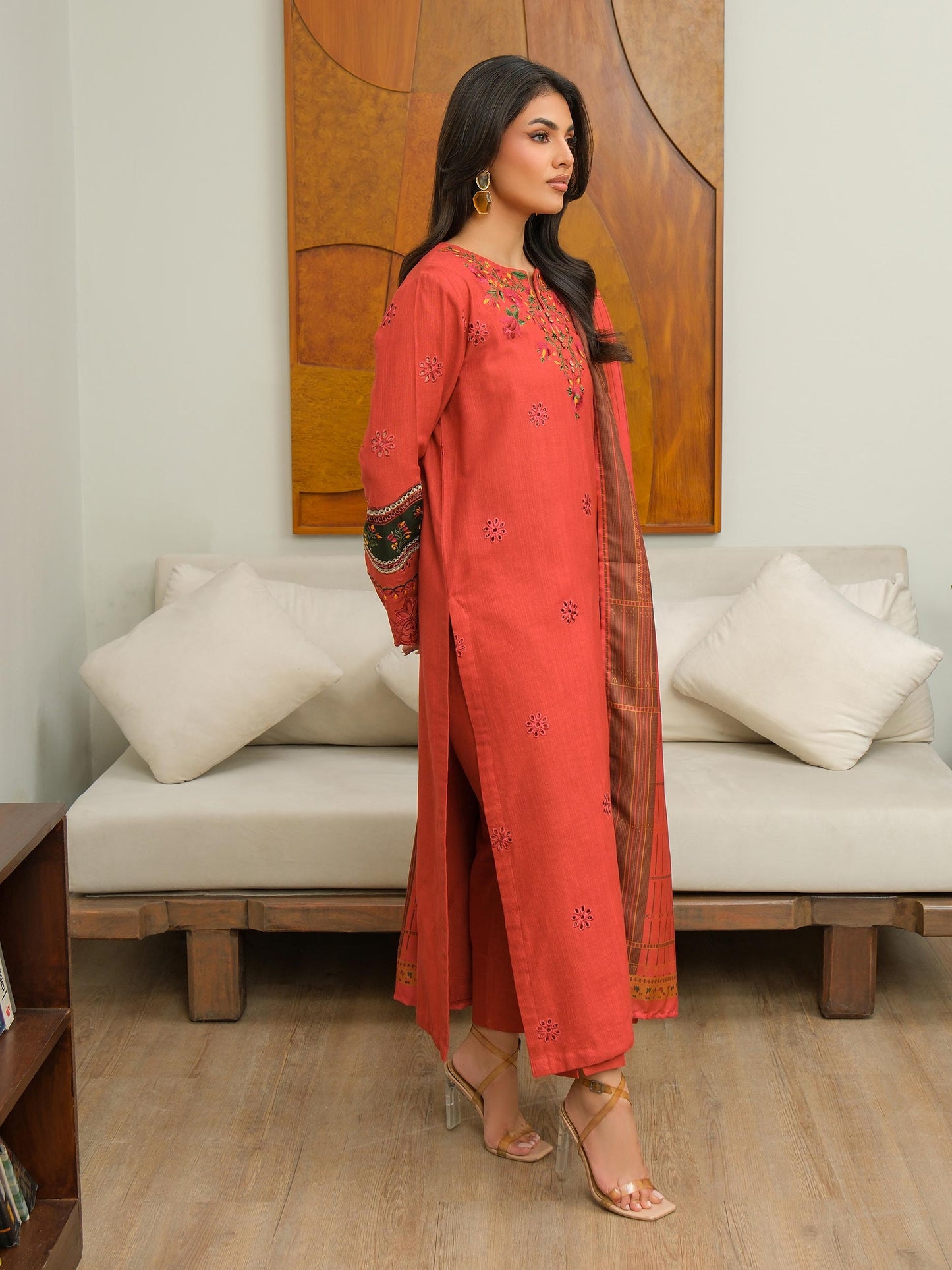 3 Piece Khaddar Suit-Embroidered (Unstitched)