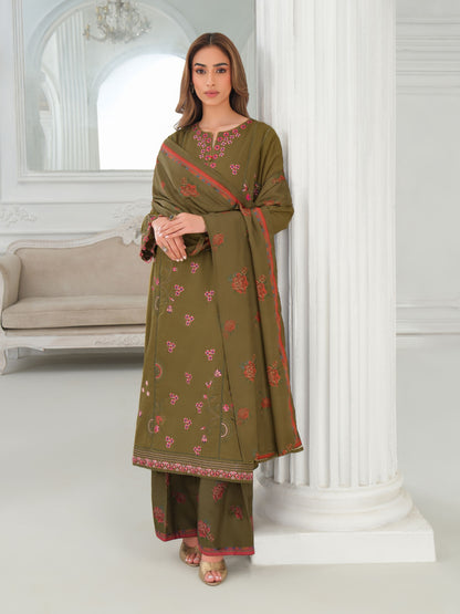 3 Piece Khaddar Suit-Embroidered (Unstitched)