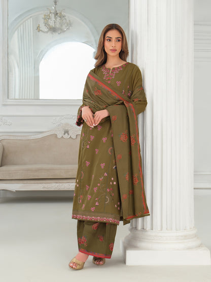 3 Piece Khaddar Suit-Embroidered (Unstitched)