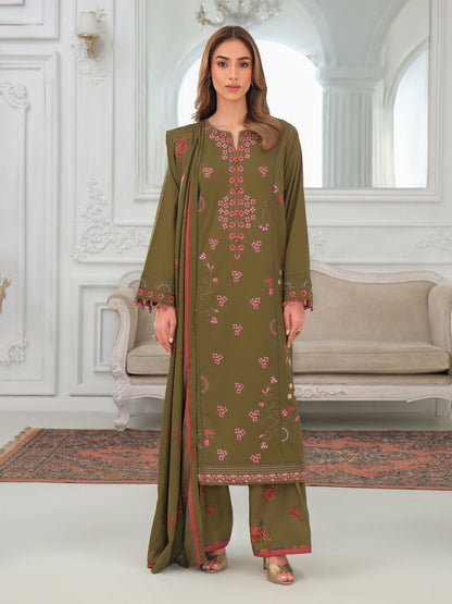3 Piece Khaddar Suit-Embroidered (Unstitched)