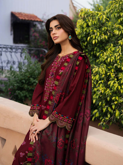 3 Piece Khaddar Suit-Embroidered (Unstitched)