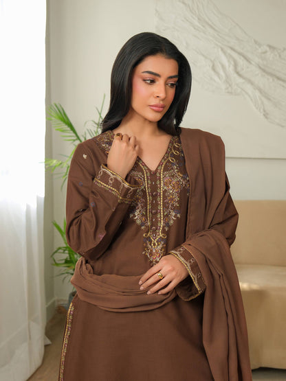 3 Piece Khaddar Suit-Embroidered (Unstitched)