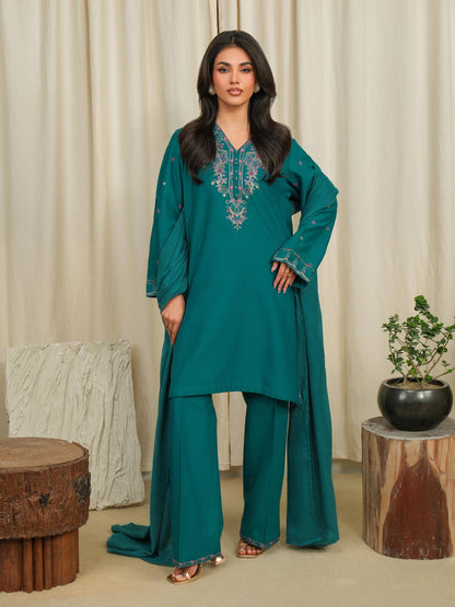 3 Piece Khaddar Suit-Embroidered (Unstitched)