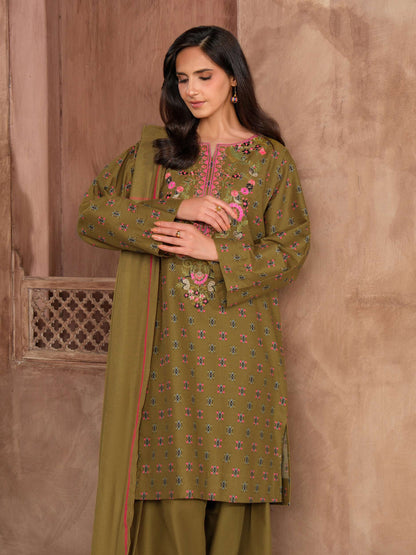3 Piece Khaddar Suit-Embroidered (Unstitched)