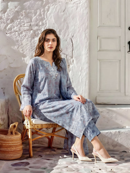 3 Piece Khaddar Suit-Embroidered (Unstitched)