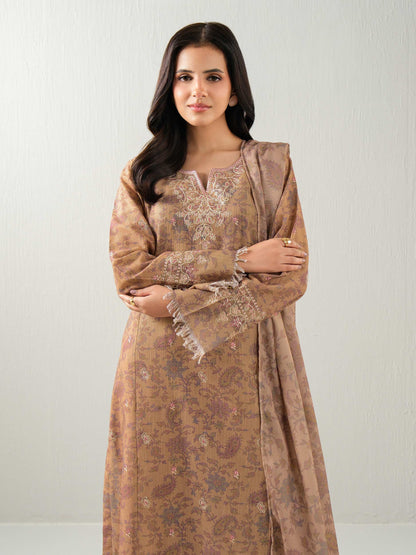 3 Piece Khaddar Suit-Embroidered (Unstitched)
