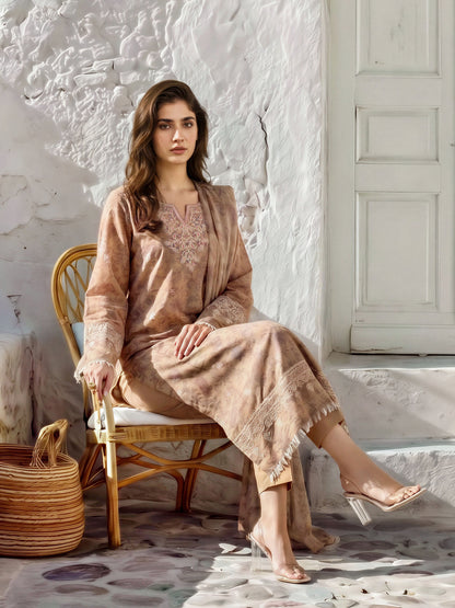 3 Piece Khaddar Suit-Embroidered (Unstitched)