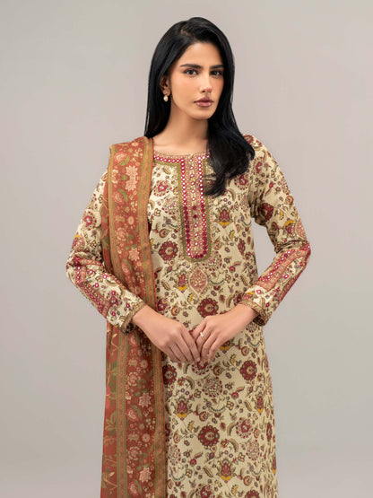 3 Piece Khaddar Suit-Embroidered (Unstitched)