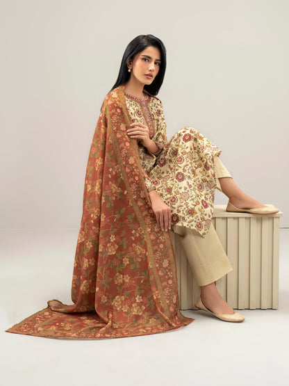 3 Piece Khaddar Suit-Embroidered (Unstitched)