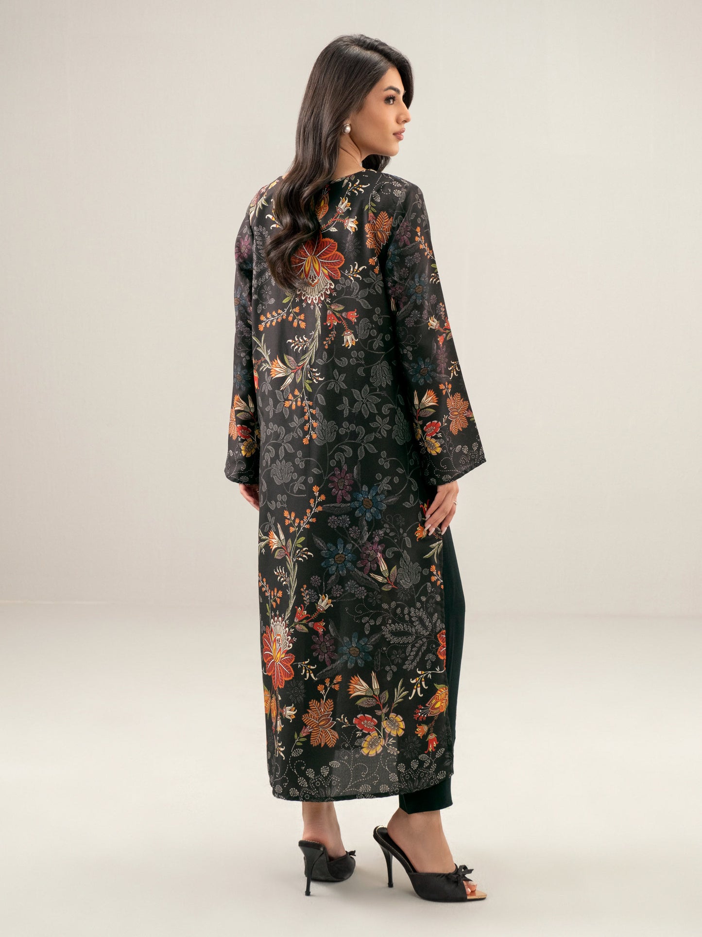 2 Piece Satin Suit-Embroidered (Unstitched)