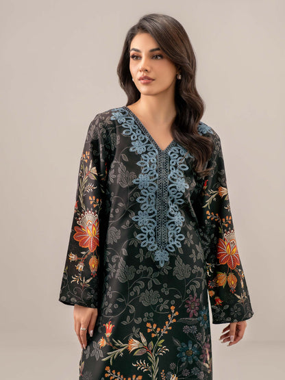 2 Piece Satin Suit-Embroidered (Unstitched)