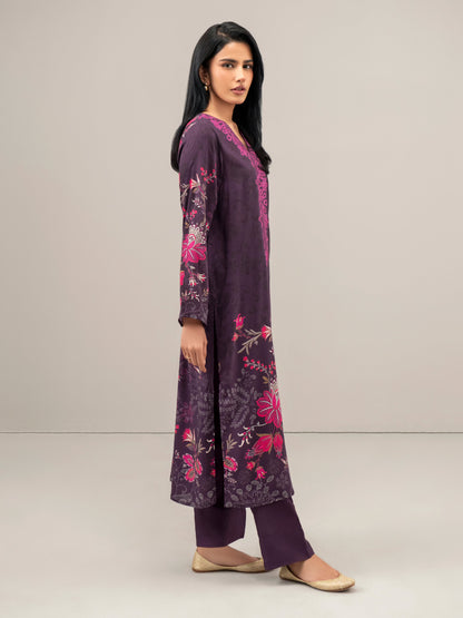 2 Piece Satin Suit-Embroidered (Unstitched)