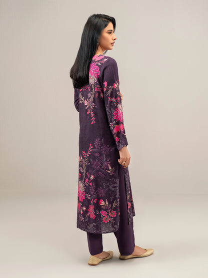 2 Piece Satin Suit-Embroidered (Unstitched)