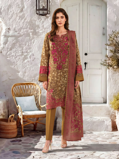 3 Piece Khaddar Suit-Embroidered (Unstitched)