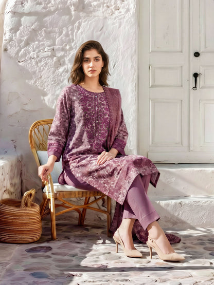3 Piece Khaddar Suit- Embroidered (Unstitched)