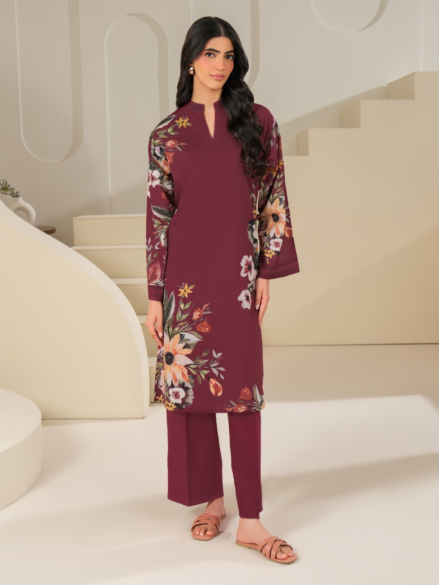 2 Piece Cambric Suit-Printed (Unstitched)