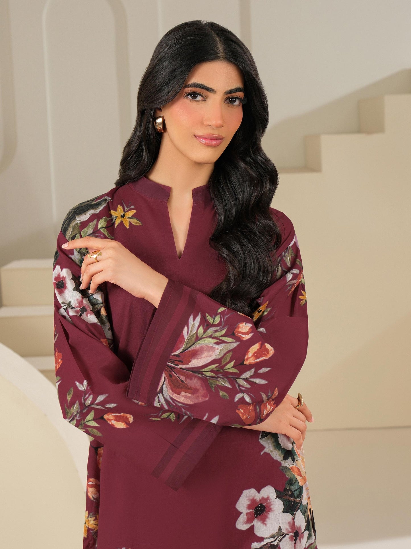 2 Piece Cambric Suit-Printed (Unstitched)