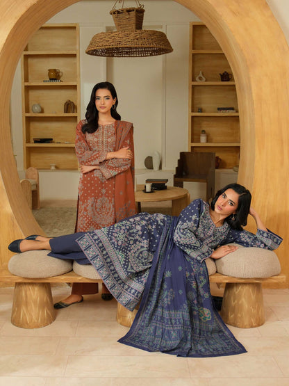 3 Piece Khaddar Suit-Paste Print (Unstitched)
