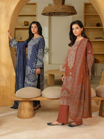 3 Piece Khaddar Suit-Paste Print (Unstitched)