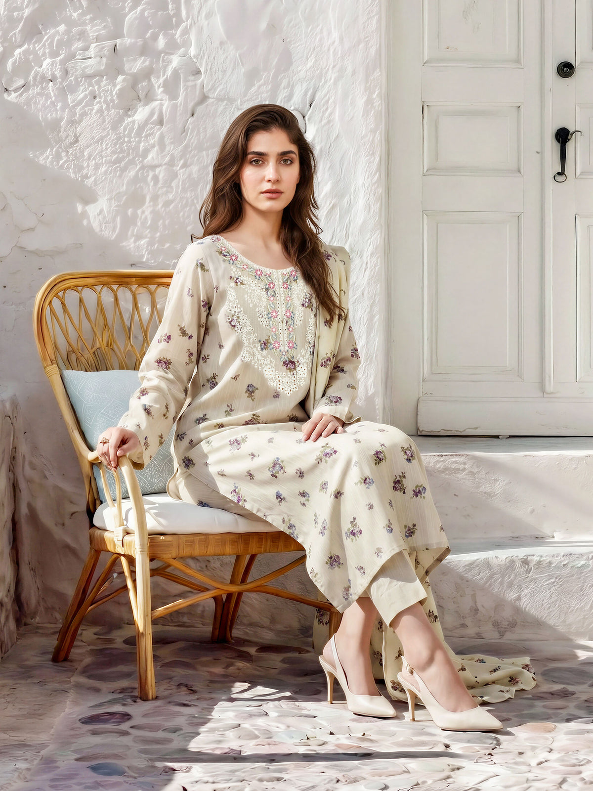 3 Piece Khaddar Suit-Embroidered (Unstitched)