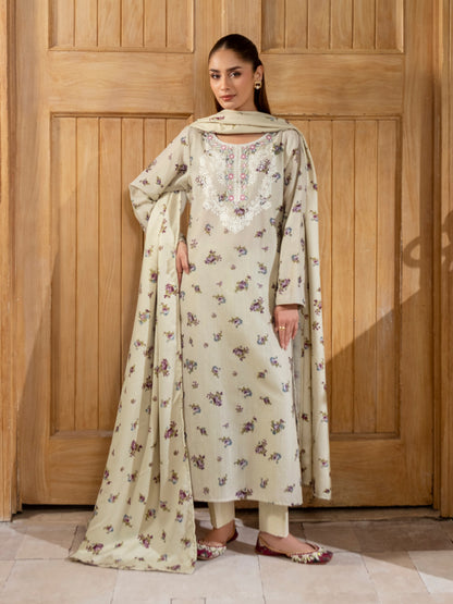 3 Piece Khaddar Suit-Embroidered (Unstitched)