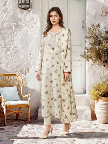3 Piece Khaddar Suit-Embroidered (Unstitched)