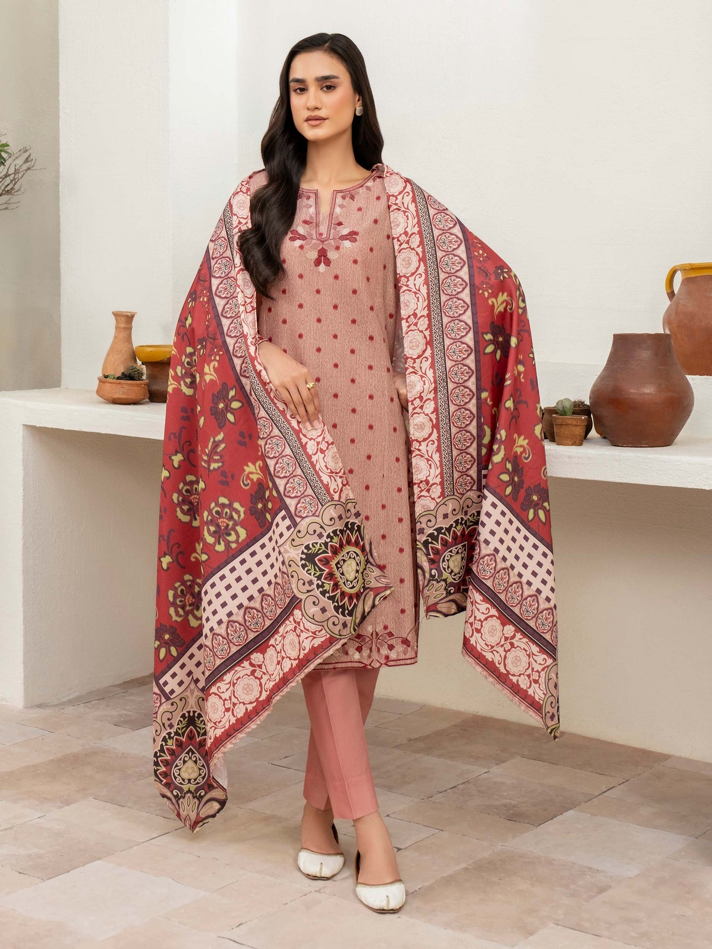 3 Piece Khaddar Suit-Embroidered (Unstitched)
