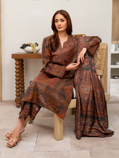 3 Piece Khaddar Suit-Embroidered (Unstitched)