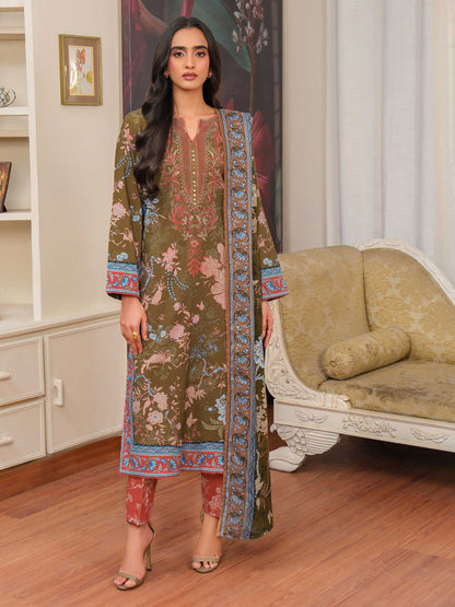 3 Piece Khaddar Suit-Embroidered (Unstitched)