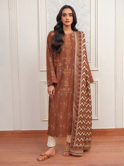 3 Piece Khaddar Suit-Embroidered (Unstitched)